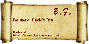 Baumer Fedóra névjegykártya